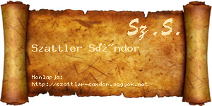 Szattler Sándor névjegykártya