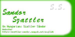 sandor szattler business card